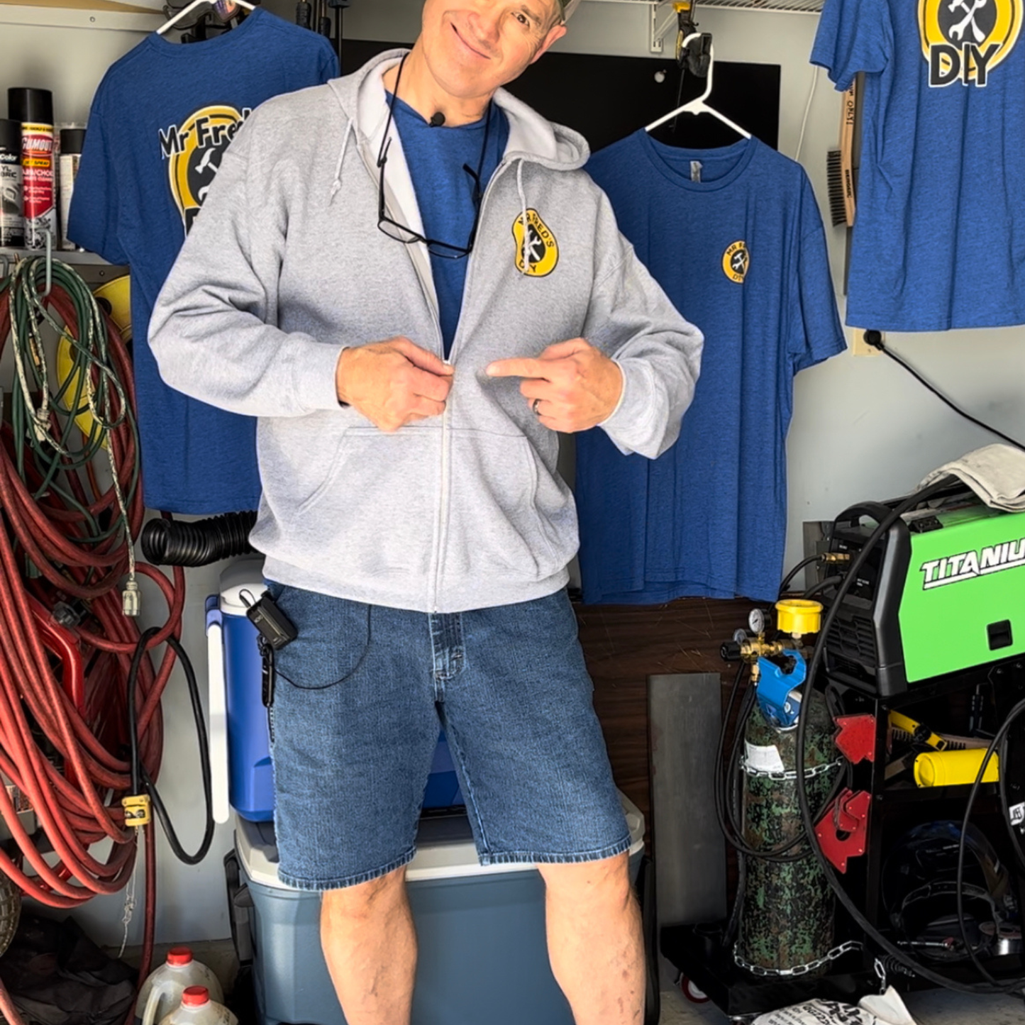 Mr. Fred’s DIY Full-Zip Hoodie —Tool Logo Workwear Zip-Up
