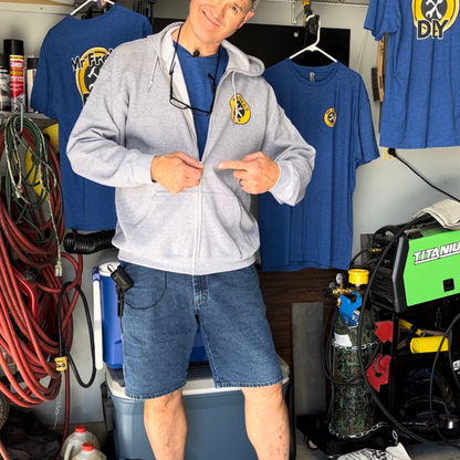 Mr. Fred’s DIY Full-Zip Hoodie —Tool Logo Workwear Zip-Up